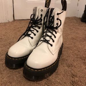 Doc Marten white platform size 8